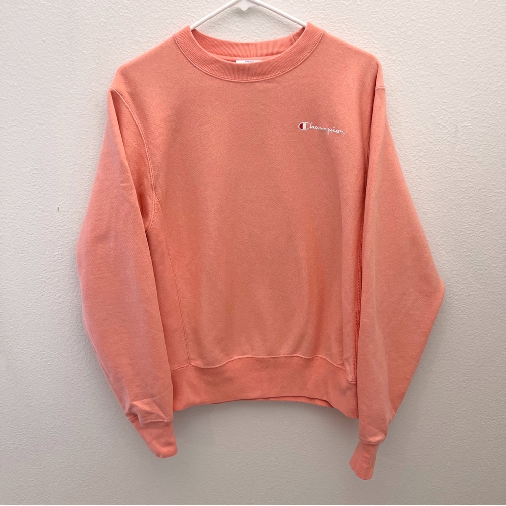 Champion Light Coral Reverse Weave Crewneck | Small